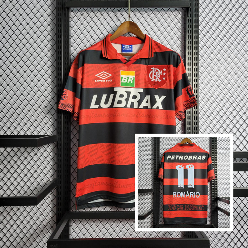 Áo sơ mi | POLO Retro _ 1995 Flamengo Home Tay ngắn màu đỏ / đen