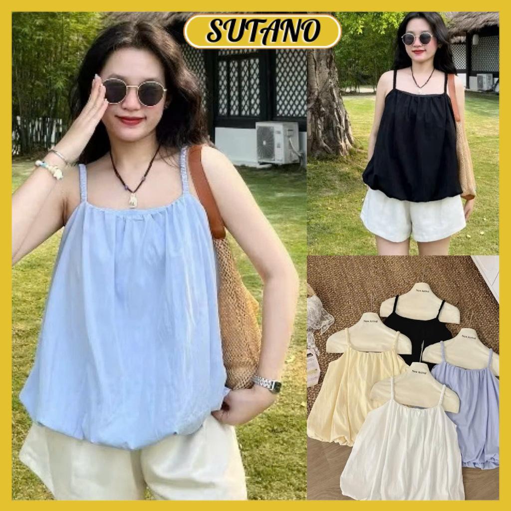 Áo 2 dây chun bo chất gió mềm mát dáng bí phồng đi chơi đi biển A506 SUTANO | BigBuy360 - bigbuy360.vn