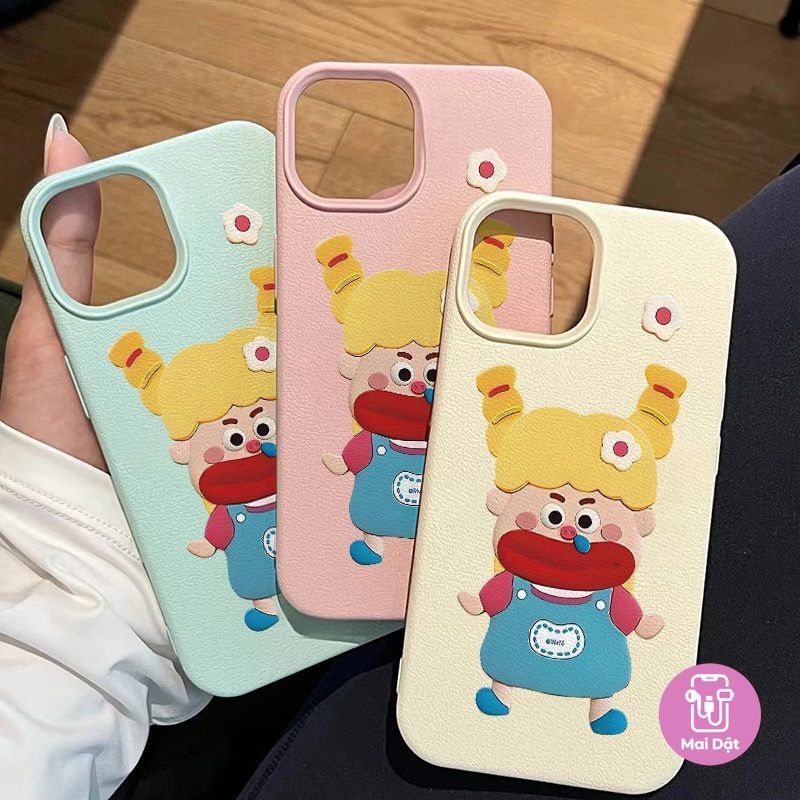 Cute Creative snot girl Leather Phone Case For iPhone 11 12 13 14 15 16 17 XS max 7Plus Soft Case Gi