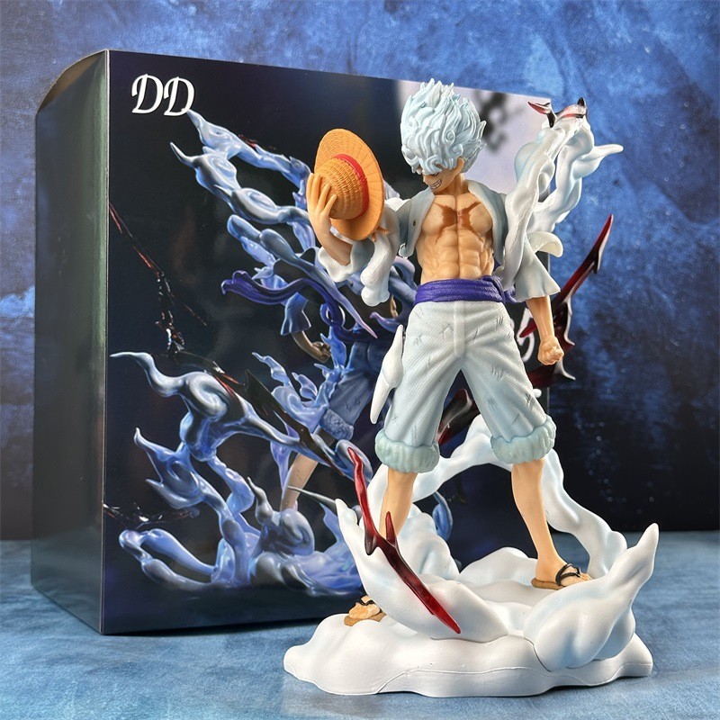KAKR One Piece Luffy Action Figure Battle MY Standing Nika Luffy Desktop Ornament 2D Anime Figure Mo