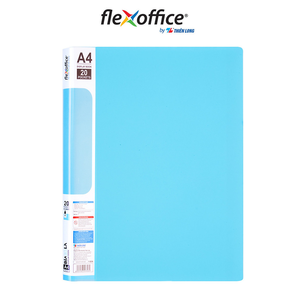 Bìa 20 lá A4 Thiên Long Flexoffice FO-DB007 sức chứa 100 tờ A4 80gsm