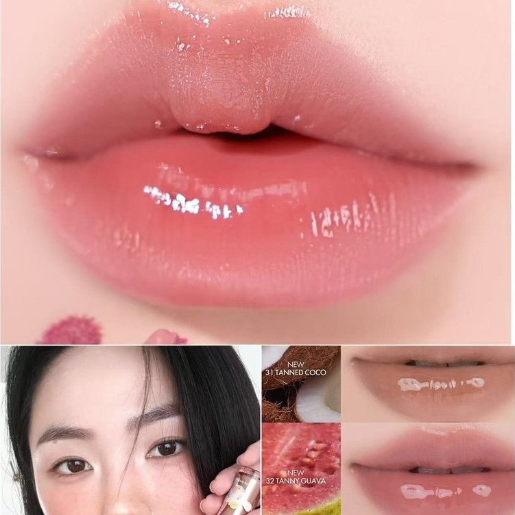 son bóng son bóng lì lâu trôi Nước ép Romand Lip Gloss 2.0 Màu mới 31 #34#35持久光泽滋润显白唇彩镜面
