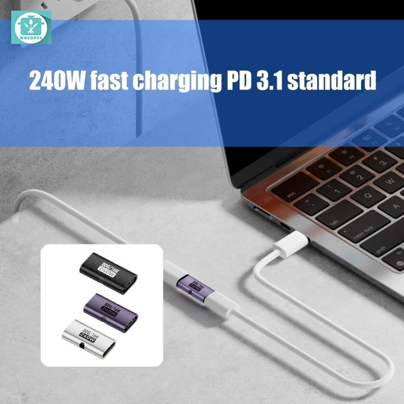 Bộ chuyển đổi USB4 0 kim loại rắn Woedpez có hộp số nhanh 80Gbps