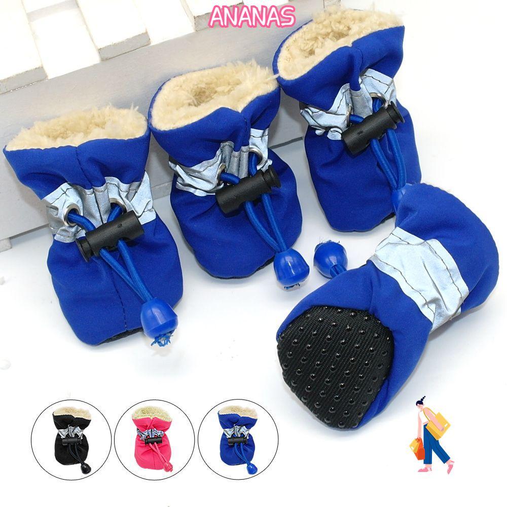 ANANAS 4 Giày Thú Cưng Mèo Nhỏ Dày Nhung Chống Trơn Trượt Giày Trượt Tuyết