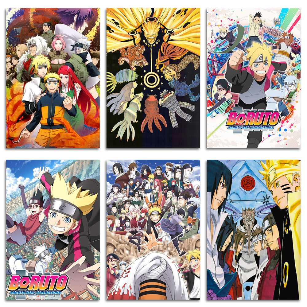 Tranh Truyện Tranh Boruto Naruto Poster Bìa Manga Naruto Cửu Vĩ Kurama Sasuke Hokage Có sẵn keo dán 