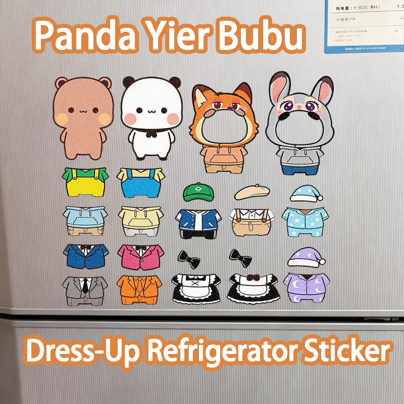 Dễ Thương Yier Bubu Dudu 24 Chiếc Nam Châm Tủ Lạnh Kawaii Panda Yier Cặp Đôi Nam Châm Miếng Dán Tủ L