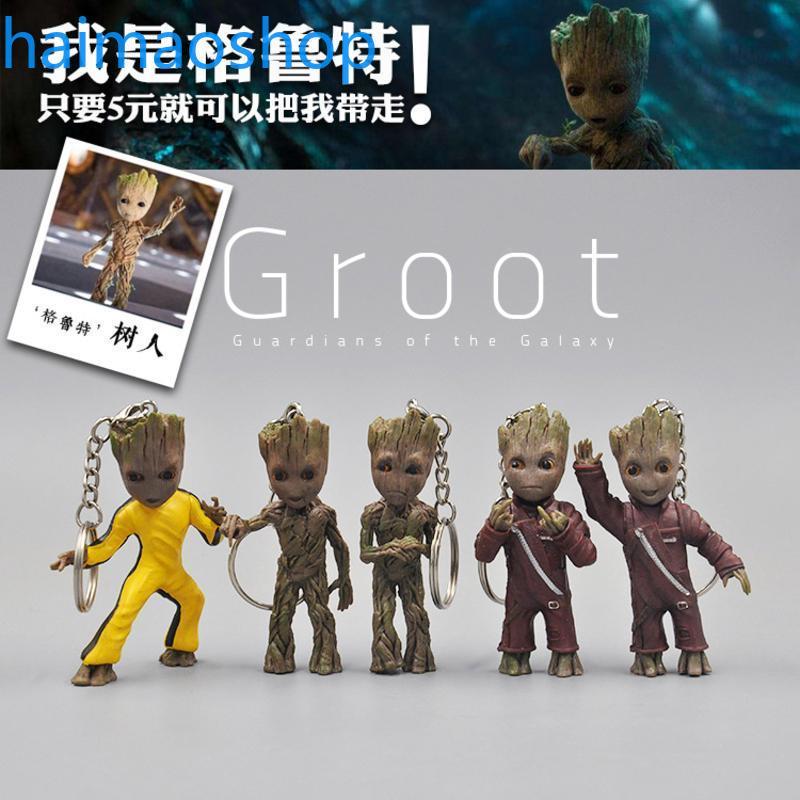 Galaxy Guard Cây Nhỏ Người Mặt Dây Chuyền groot Groot Bé Búp Bê Hình Đồ Trang Trí Dây Xích Treo Mô H