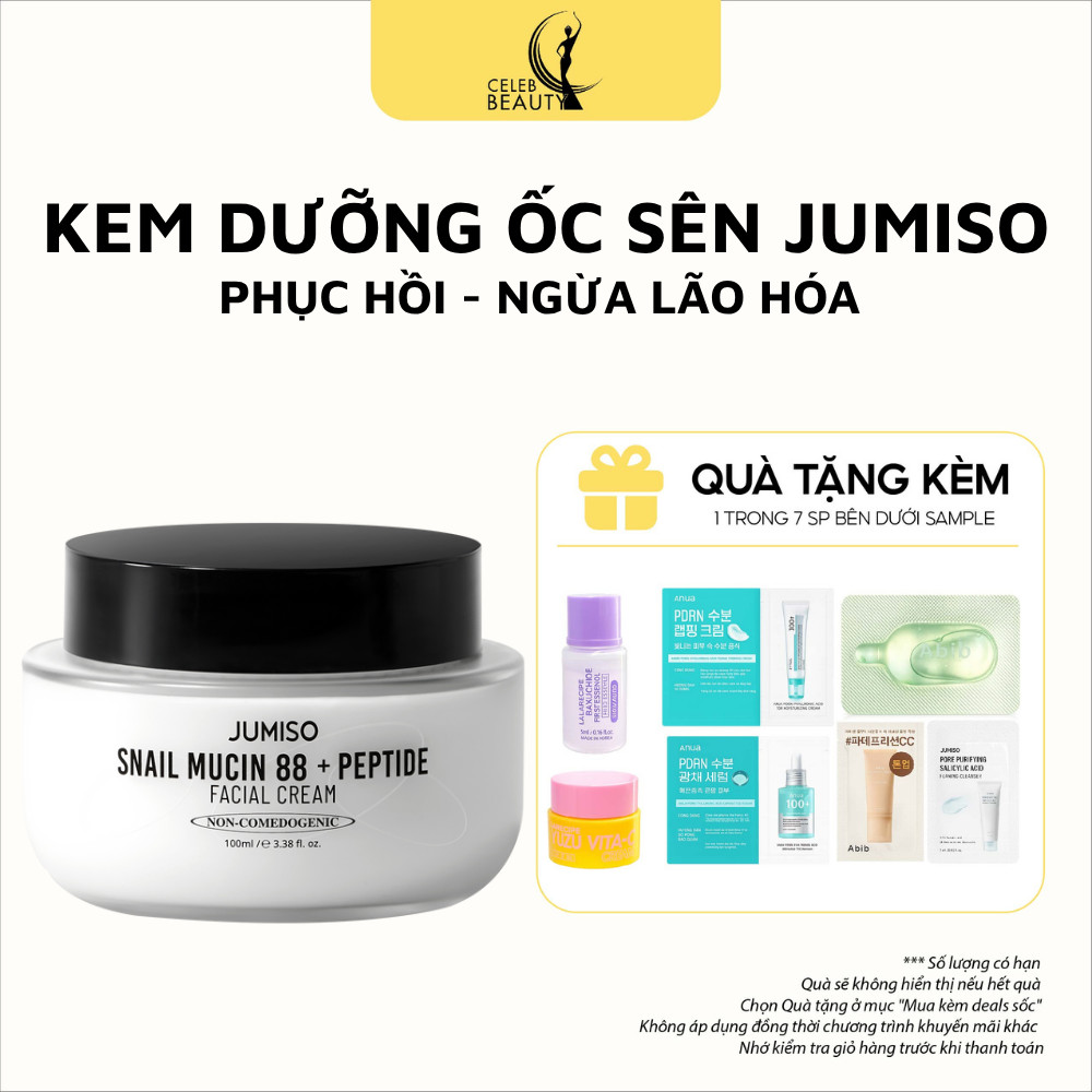 Kem Dưỡng JUMISO Snail Mucin 88 + Peptide Cream 100ml Hỗ Trợ Phục Hồi Da - Celeb Beauty Hub