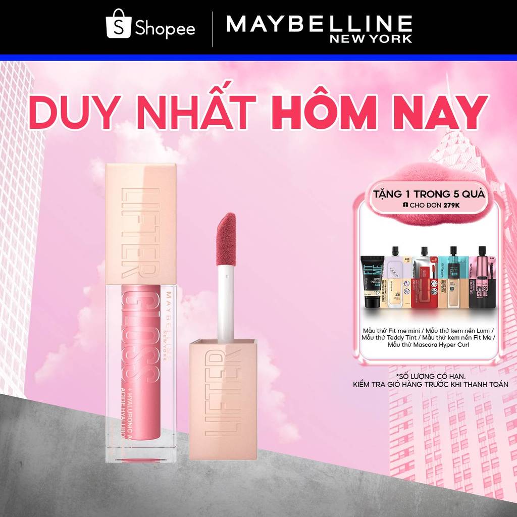 Son Bóng Lifter Gloss cho Đôi Môi Đầy Căng Mọng Kẹo cùng Hyaluronic Acid Maybelline New York 5.4ML