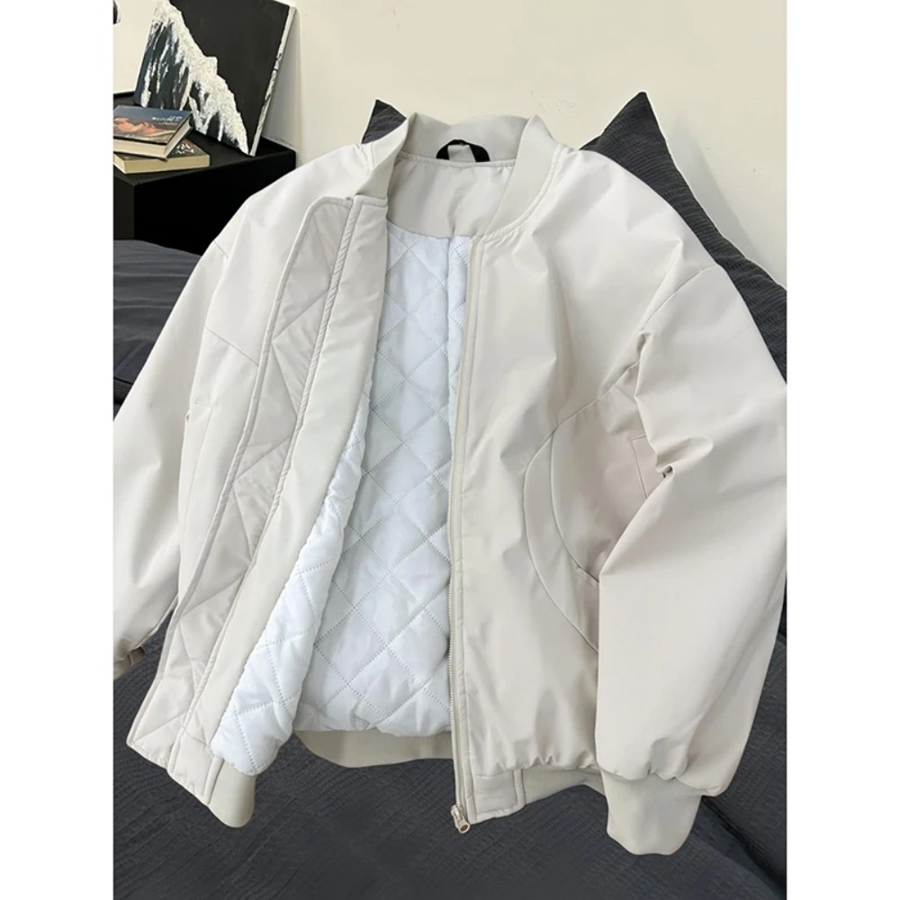 Cleanfit Harrington Quilted Jacket Nam Thu Đông Dạo Phố Mặc Mỹ Retro Phi Công Bóng Chày Đồng Phục Áo