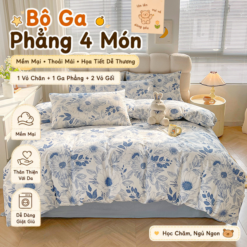 Ga phẳng 4 món rẻ đẹp nhất, bộ dra trải giường co giãn tốt, chống nhăn bền đẹp, thấm hút mồ hôi