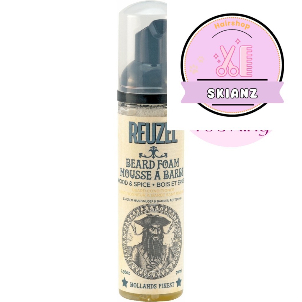 Bọt dưỡng ẩm và khử mùi râu Beard Foam Reuzel ( Wood & Spice ) 70ml KN <KN>