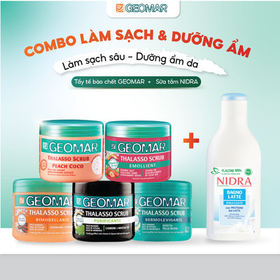 Combo Làm Sạch Dưỡng Trắng Từ Ý TBC GEOMAR Sữa Tắm NIDRA Mềm Mịn, Trắng Sáng, Thơm Lâu Chuẩn Ý