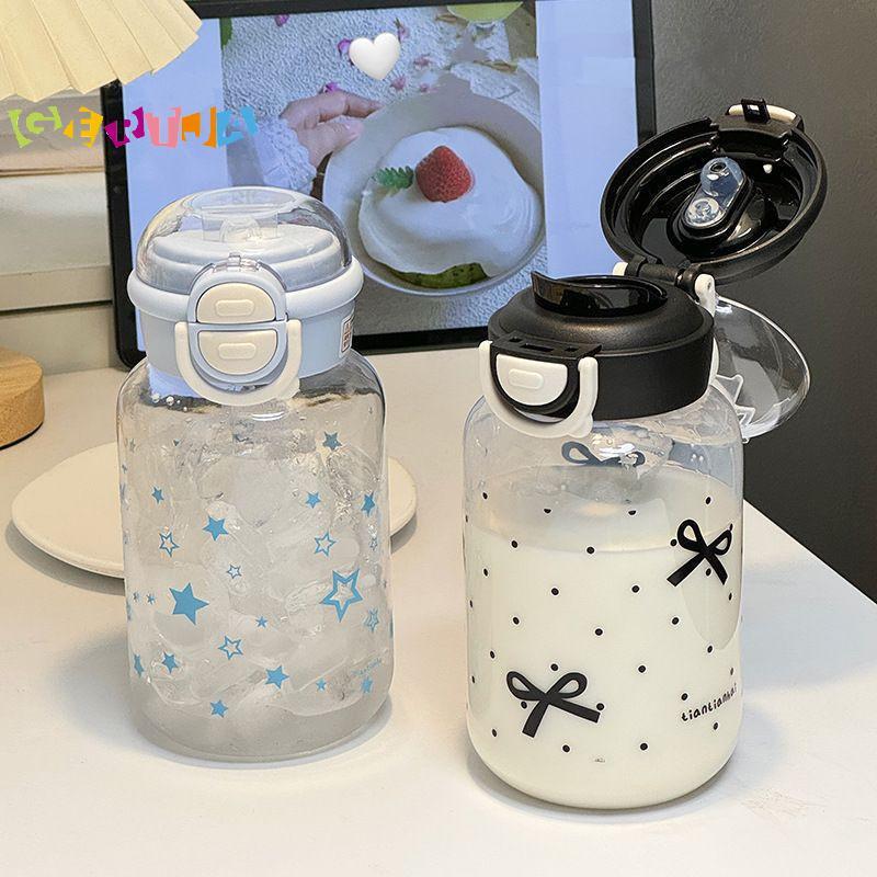 Scvn 600ml Star Water Bottle Tumbler Cho Ice Coffee Juice Tea Cốc Nhựa Nơ Dễ Thương Có Nắp Ống Hút C