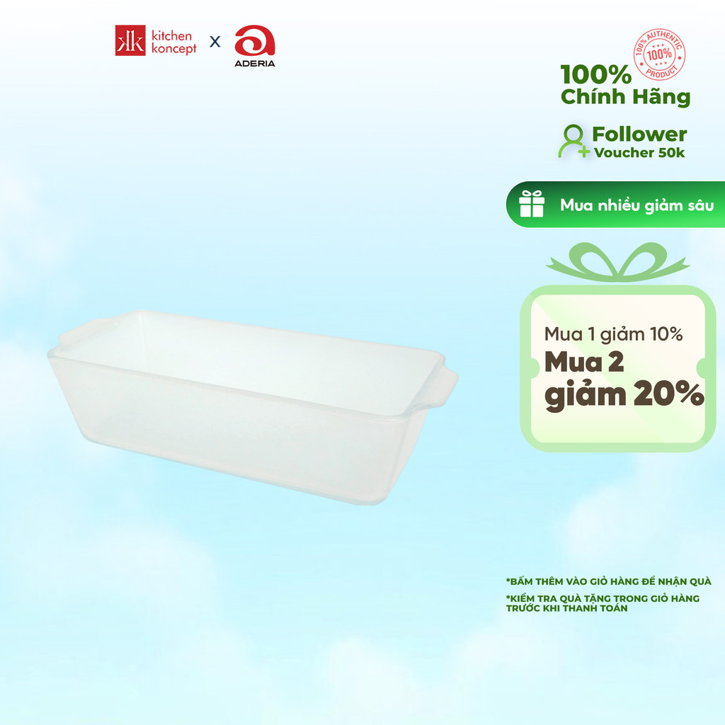 Aderia - Cera Bake - Khay nướng bánh hình chữ nhật sâu lòng - 0.8L
