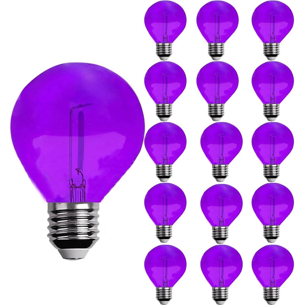 Bóng đèn G40 Thay thế bóng đèn LED bằng nhựa chống vỡ 1W màu tím Bóng đèn LED G40 Bóng đèn thay thế 