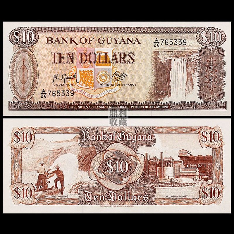 Baozhen Guyana 10 Yuan Tiền Giấy 1966-1992 UNC Mỹ Tiền Ngoại tệ Cửa hàng bách hóa20260602