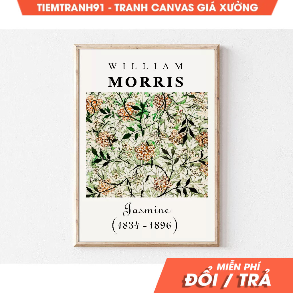 Tranh treo tường, William Morris Jasmine, William Morris 70s, William Morris 60s, Morris Poster, Zen