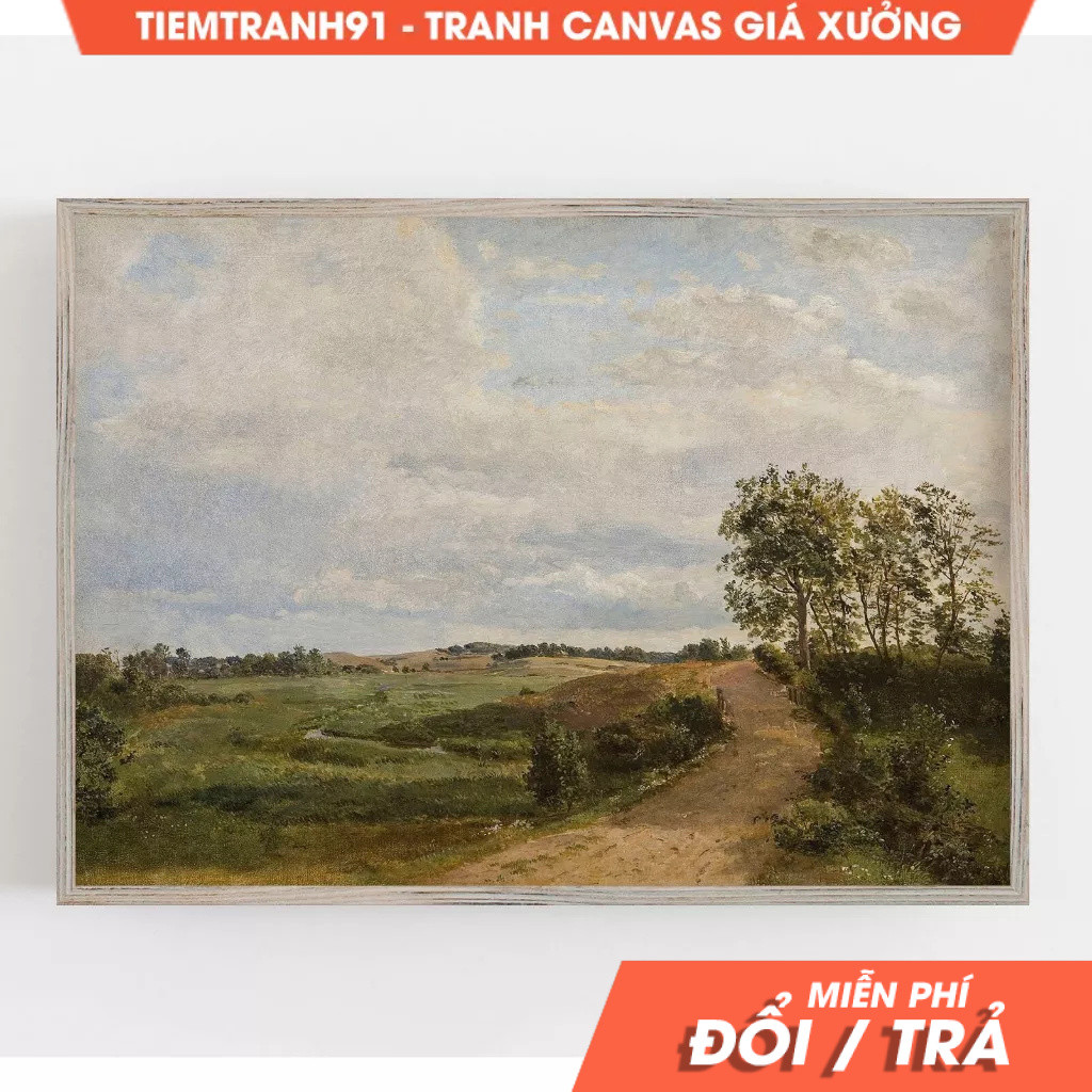 Tranh treo tường, Country Road, Vintage Wall Art, Antique Wall Decor, Rustic Wall Decor, tặng kèm đi