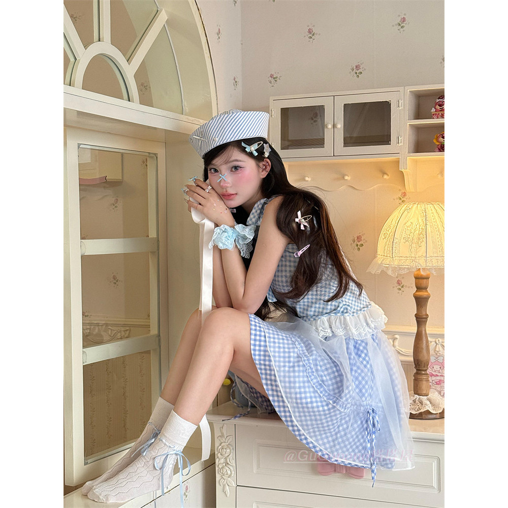 🔥Mũ thủy thủ JK Nhật Bản Tình Yêu Kim Cương Nơ Mũ Thủy Thủ Nữ Ngọt Sọc jk Lật-Biền Phong Cách Hải Qu