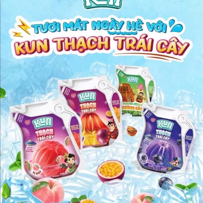 Thùng SỮA KUN THẠCH-🍀sữa Kun thạch trái cây túi 110ml🍀