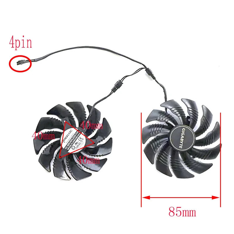 Quạt GPU mới 85MM 3PIN PLD09210S12HH GTX 1650 thích hợp cho Gigabyte GTX1650 GTX 1650 SUPER làm mát 