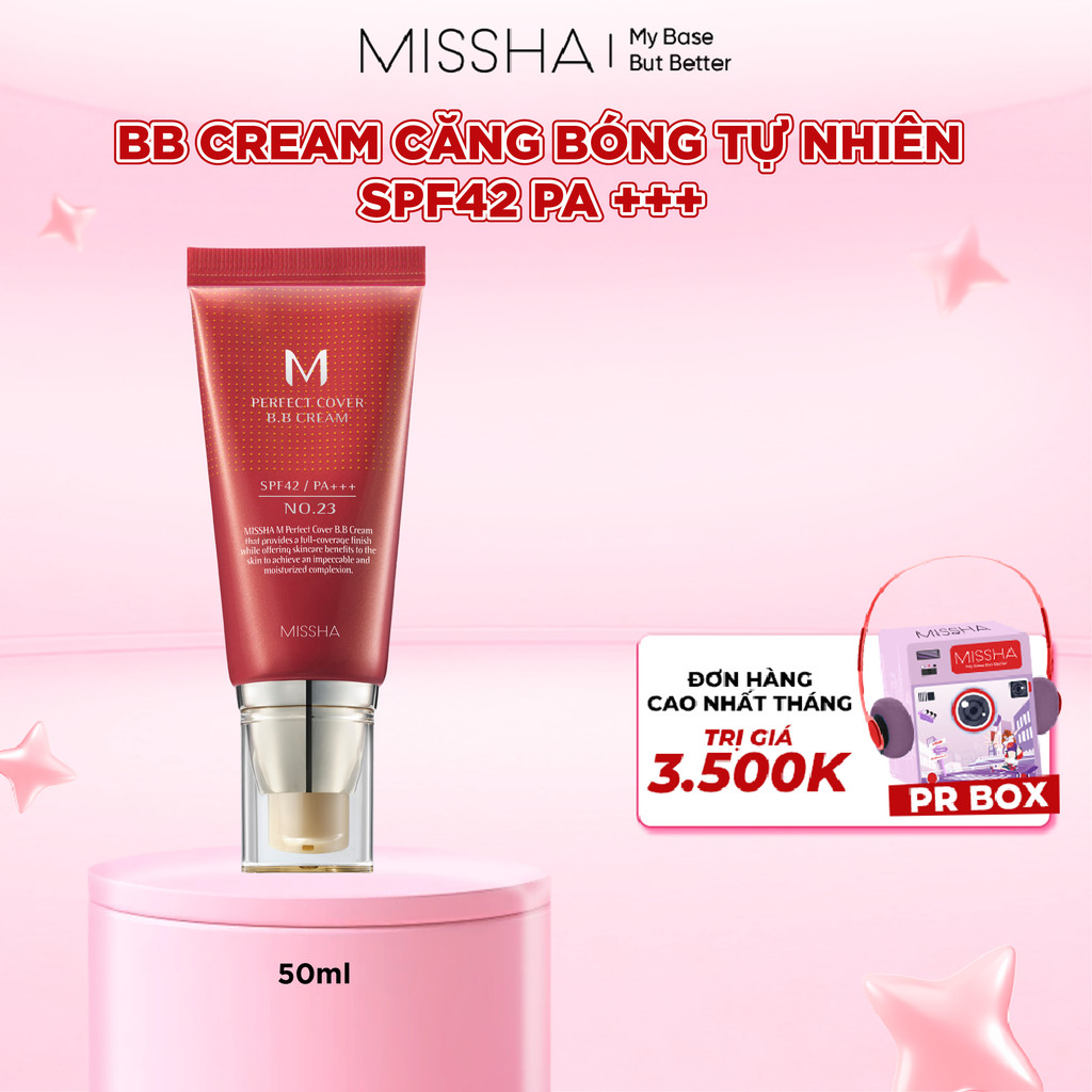 Missha BB Cream che khuyết điểm, chống nắng SPF42 - 50ml Che phủ hoàn hảo, dưỡng ẩm và chống nắng ch