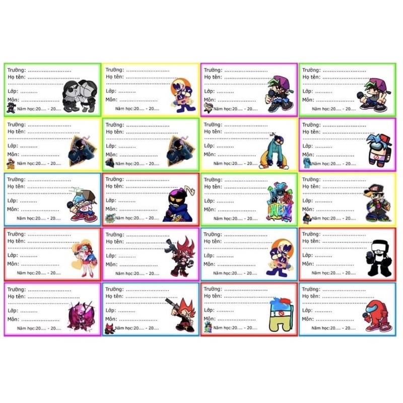 Bộ 40 nhãn vở friday Night funkin decal bóc dán/nhãn dán Game Friday Night funkin