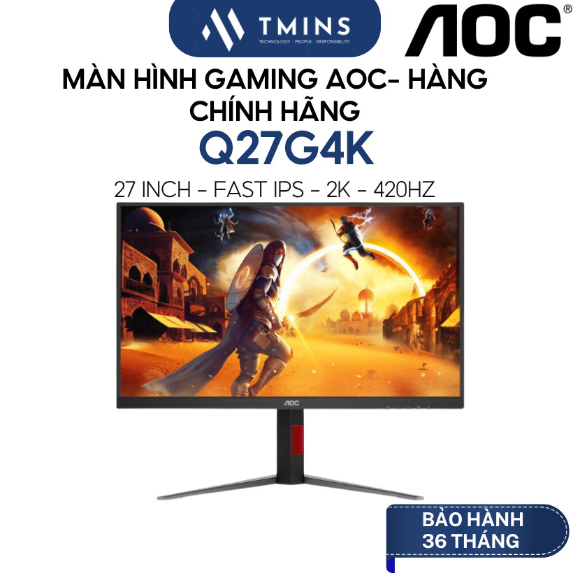 Màn hình Gaming AOC Q27G4K (27 inch/ Fast IPS/ 2K/ 420Hz) - Hàng chính hãng
