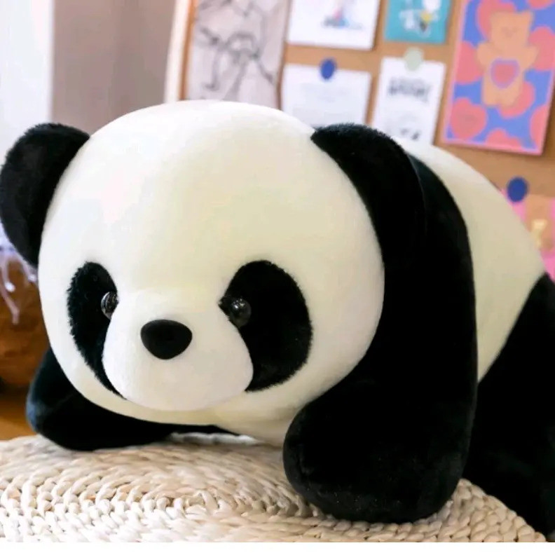Gấu bông gấu trúc 50cm ở tư thế nằm, vải size 60cm, hình 50cm, đồ chơi thú nhồi bông, đồ chơi sang t