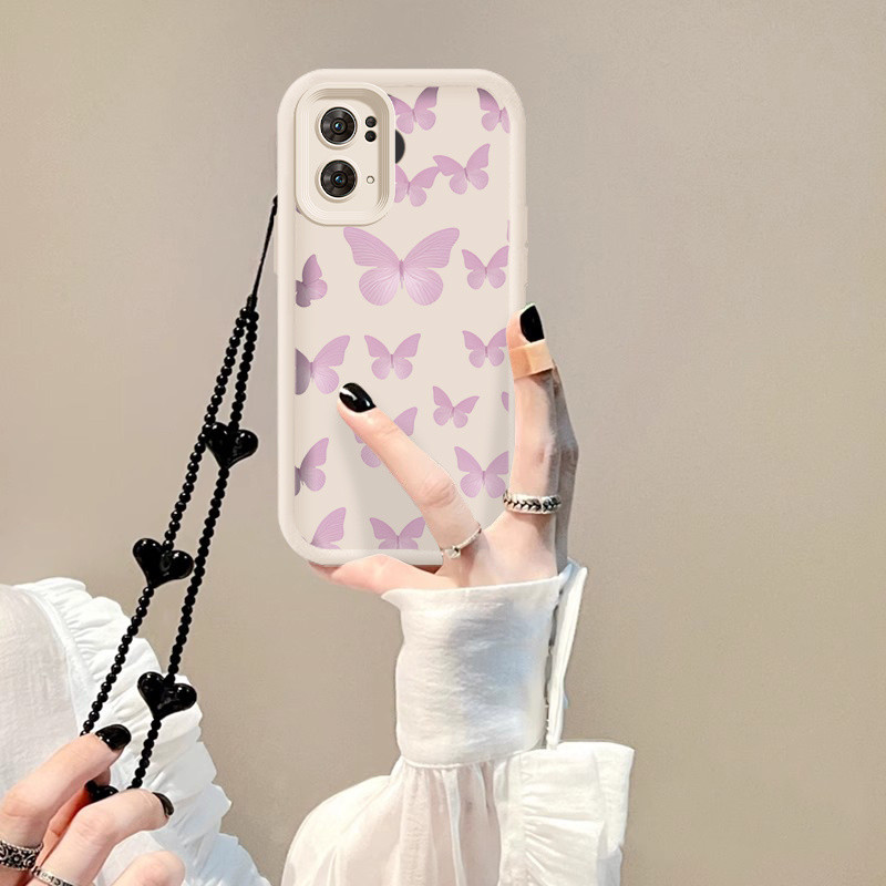 Bướm Đẹp Có Dây Buộc Màu Đen Thích Hợp Cho OPPO Reno7 Pro 5G / Reno 7 Lite / Reno6 5G / Reno6 4G / R