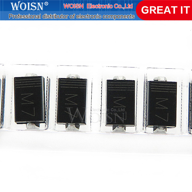 10 CÁI 1N4007 1A1000V SMD M7 SMA gói chỉnh lưu Schottky diode lụa màn hình M7
