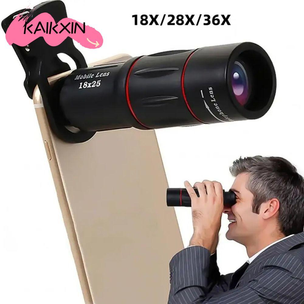 KAIKXIN 1 Bộ Kính Thiên Văn Một Mắt, Ống Kính Máy Ảnh Điện Thoại Di Động Kẹp Zoom, Ống Kính Telephot
