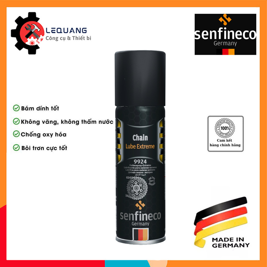Xịt dưỡng sên - Vệ Sinh sên Senfineco 9924 200ml 9925 500ml Chain Lub Extreme Ceramic Đức