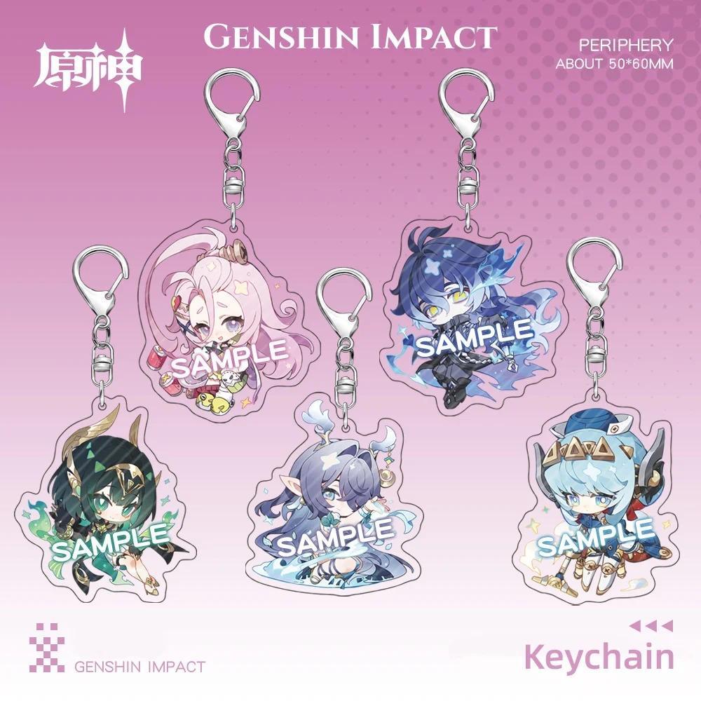 New Genshin Impact Móc khóa Nefer Flins Lauma Ineffa Cute Cartoon Anime Acrylic  Key Ring Balo Jewel