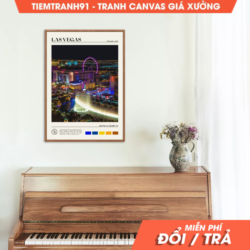Tranh treo tường, Oil Paint, Las Vegas Wall Art, Las Vegas Poster, Las Vegas Photo, Las Vegas Decor,