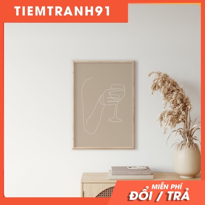 Tranh treo tường | Line art-line art print, wine print, female line art 21 , tranh canvas giá rẻ