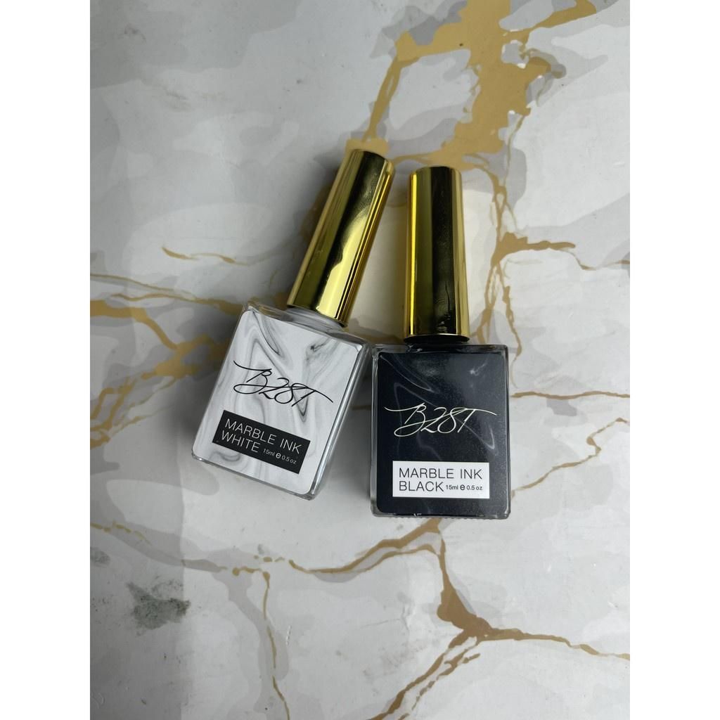 Cồn loang nail màu đen trắng trong tạo vân đá- Cồn loang b281 chính hãng