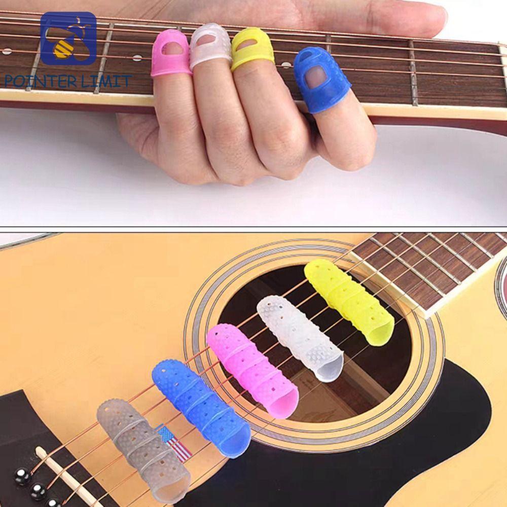 POINTER LIMIT 10 Chiếc Guitar Bảo Vệ Đầu Ngón Tay, Thoáng Khí Màu Silicon Bảo Vệ Ngón Tay, DIY Craft