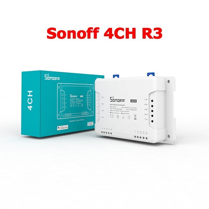 [SONOFF 4CH R3] Công tắc điều khiển từ xa qua WIFI, điều khiển 4 KÊNH, app ewelink SONOFF 4CH R3