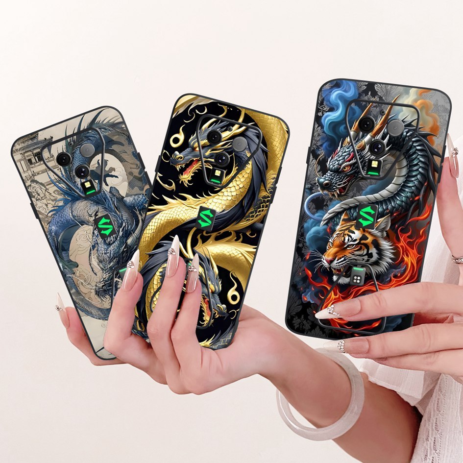 Dành Cho Xiaomi Black Shark 3 3S Vỏ Sang Trọng Rồng Mát Hổ Sư Tử Sói Sơn Mềm Silicon Dành Cho Xiaomi