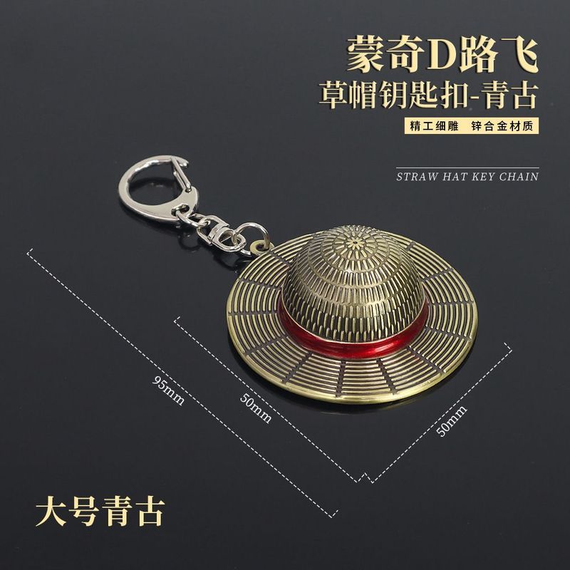 One Piece One Piece One Piece Hoạt Hình Hàng Hóa Khỉ D Luffy Mũ Rơm Móc Khóa Mặt Dây Chuyền Kim Loại