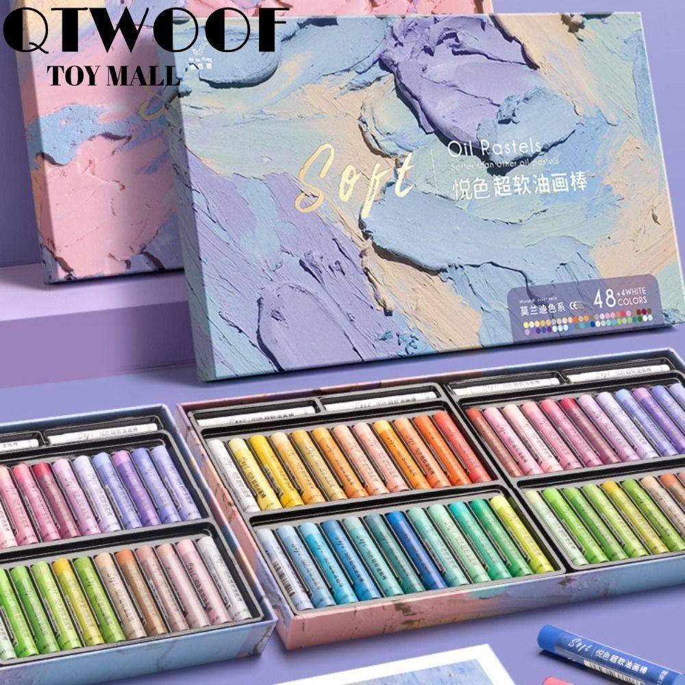 QTWOOF Artist Soft Oil Pastel Set, An toàn 24 / 36 / 48 Màu Bút chì vẽ tranh, Quà tặng Chuyên nghiệp