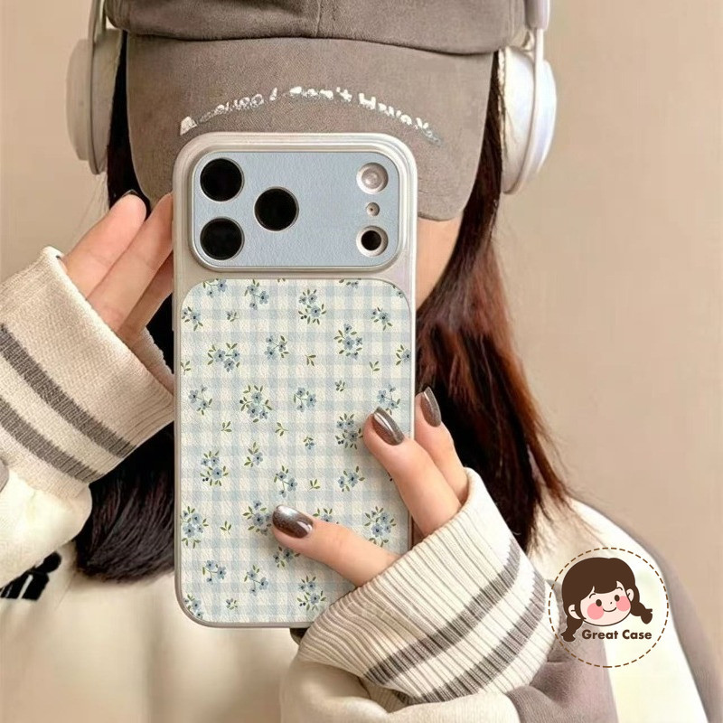 Ốp Điện Thoại Lưới Hoa Xanh Cho Xiaomi Poco X8 Pro Max X7 X6 Neo X4 X3 GT NFC M8 M7 M6 Plus M5S M4 M