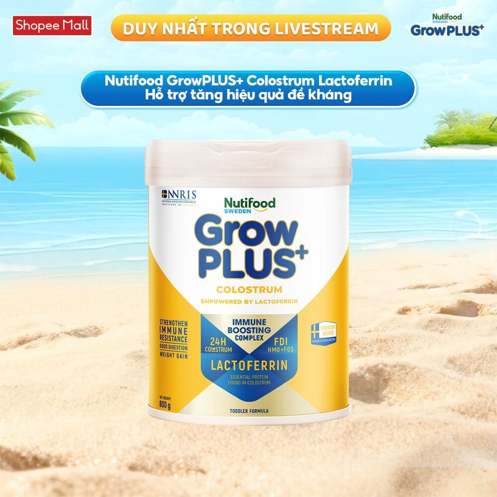 Sữa bột Nutifood Sweden GrowPLUS+ Colostrum Lactoferrin 1+ 800g