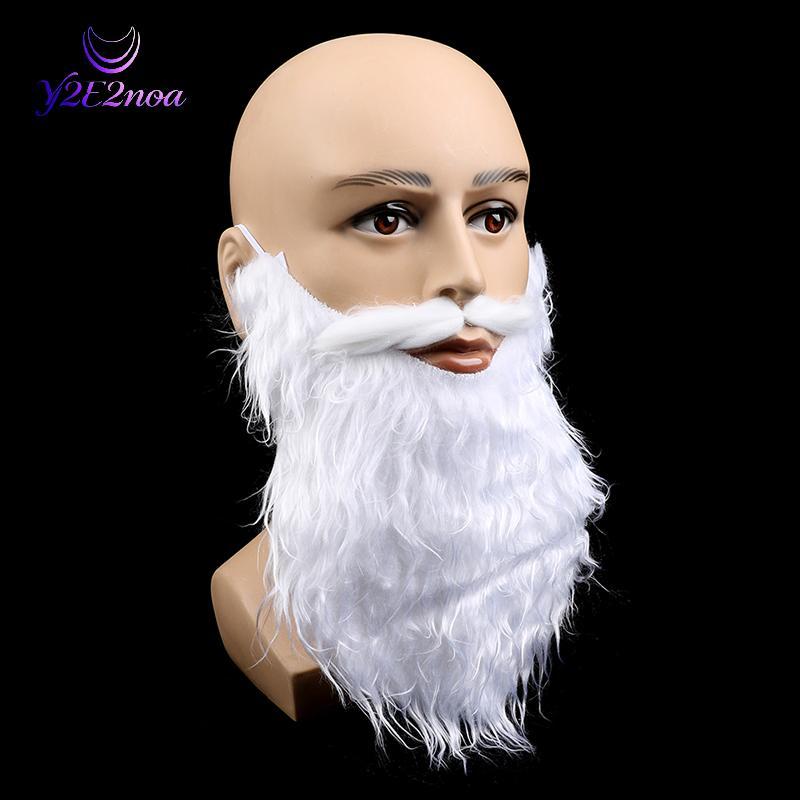 Y2E2noa Đạo Cụ Biểu Diễn Tiệc Ông Già Noel Râu Trắng Giả Râu Bộ Râu Xmas Trang Trí Tiệc HOT