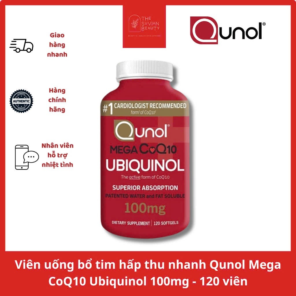Viên uống bổ tim hấp thu nhanh Qunol CoQ10 Ubiquinol 100mg - 120 viên