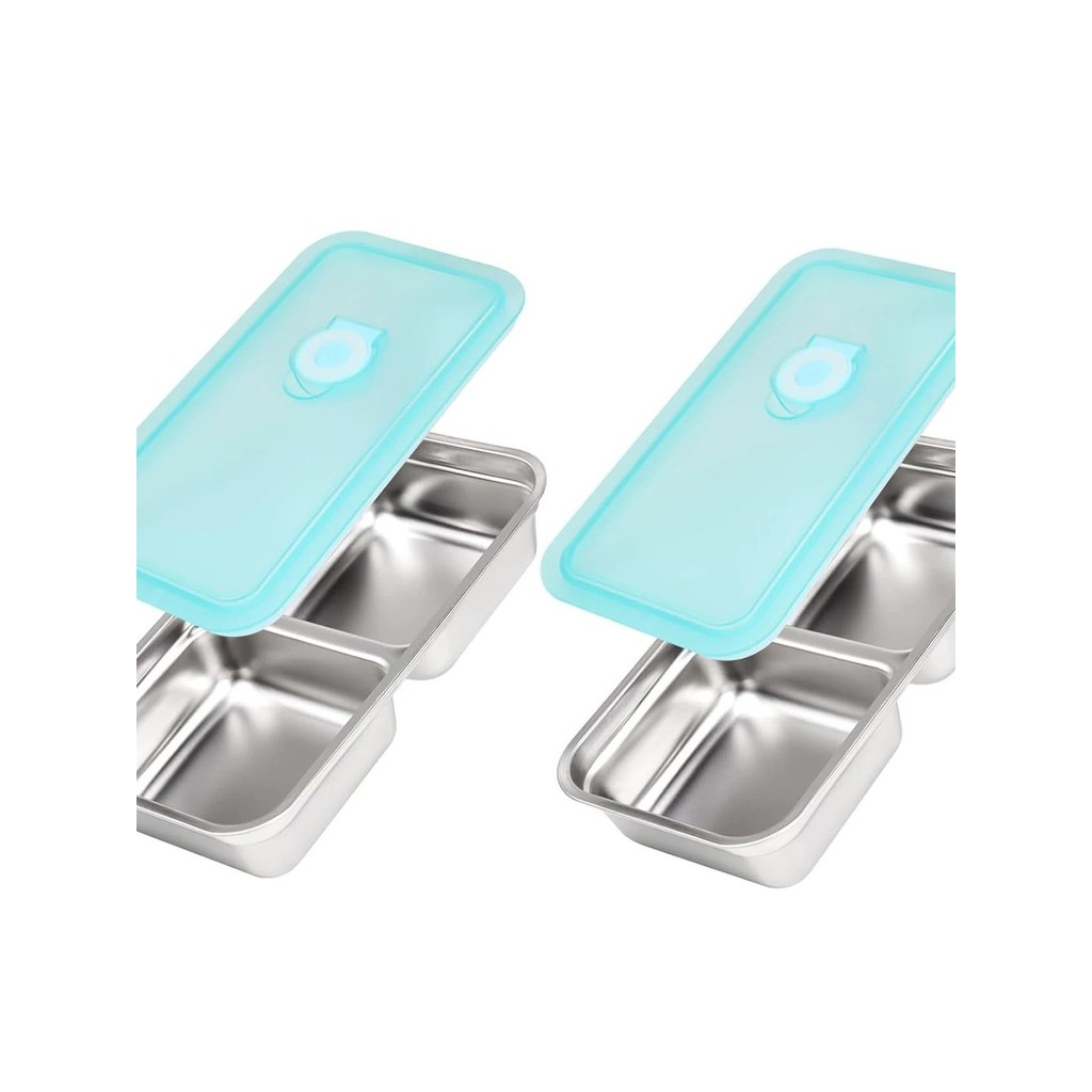 Xuất Khẩu 2 Gói Inox 304 Hộp Bento Hộp Cơm Trưa Hộp Trái Cây Hộp Ăn Nhẹ Hộp Bảo Quản Hộp Bento Hộp C