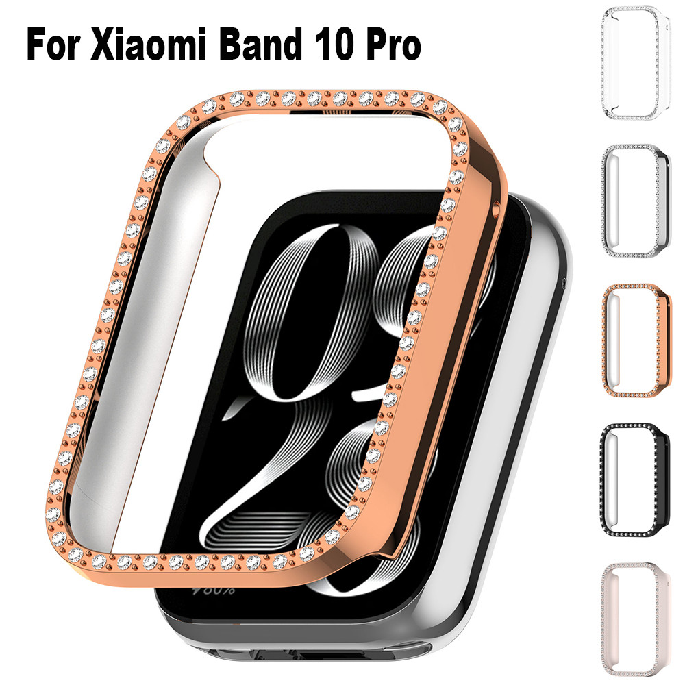 Bling PC Bảo Vệ Dành Cho Xiaomi Band 10 Pro Bảo Hiểm Ốp Lưng Cho Mi Band 10 Pro Vỏ Dây Đeo Phụ Kiện
