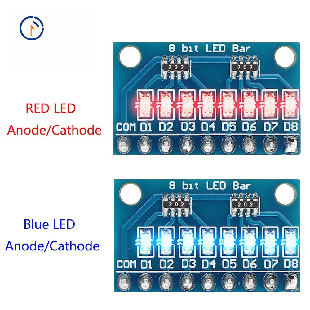 3.3V 5V 8 Bit Xanh / Đỏ Anode chung / Cathode LED Đèn báo Mô-đun tự làm cho Arduino NANO UNO Raspber